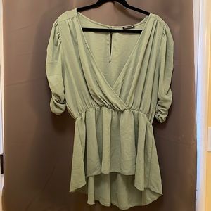 Fashion Nova green peplum top